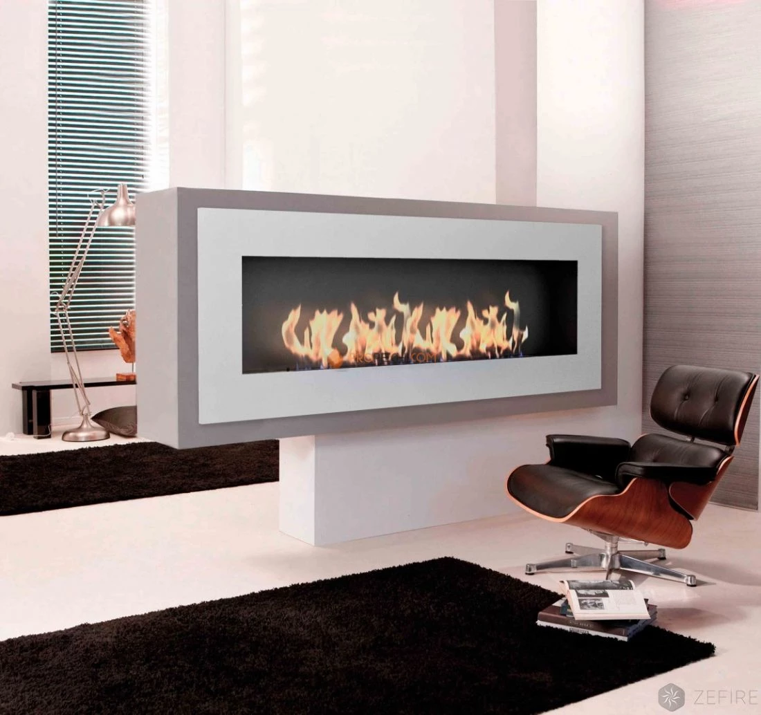 Биокамин Zefire Elliot 1800 с белой рамкой