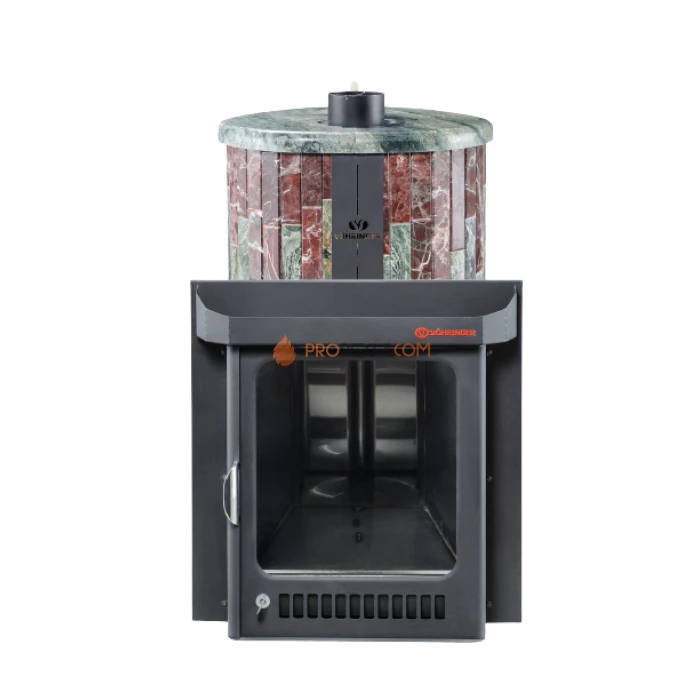 Дровяная печь для бани Ферингер Оптима До 28 м³ - Жадеит + Россо Леванте