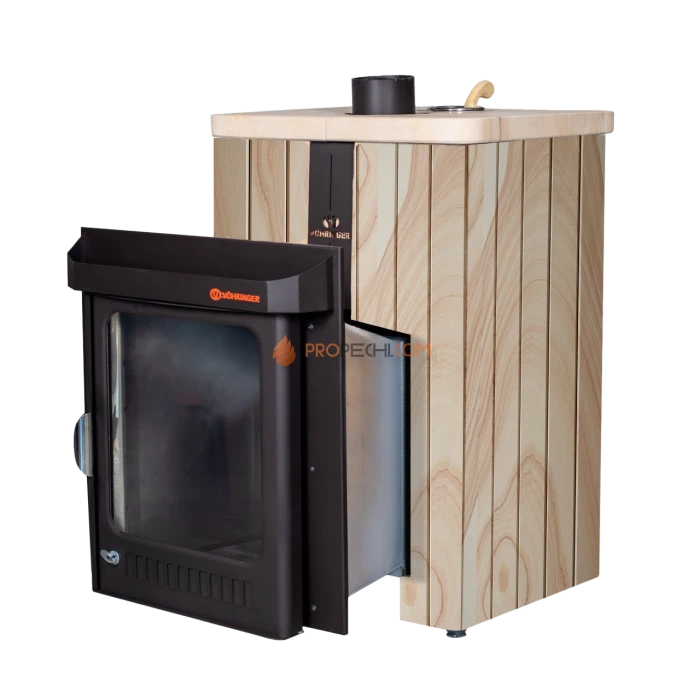 Дровяная печь для бани Ферингер Квадра До 25 м³ - Окаменевшее дерево перенесенный рисунок