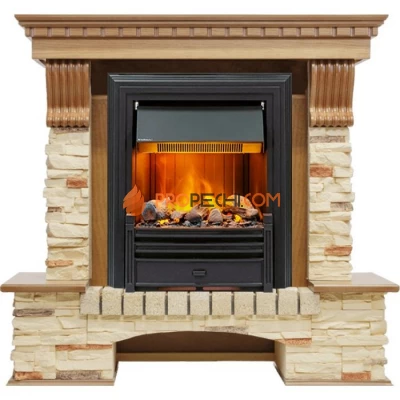 Каминокомплект Dimplex Pierre Luxe - Дуб / Сланец с очагом Brookline Black