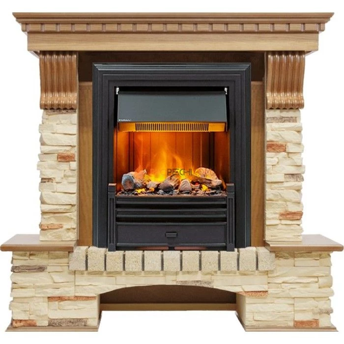 Каминокомплект Dimplex Pierre Luxe - Дуб / Сланец с очагом Brookline Black