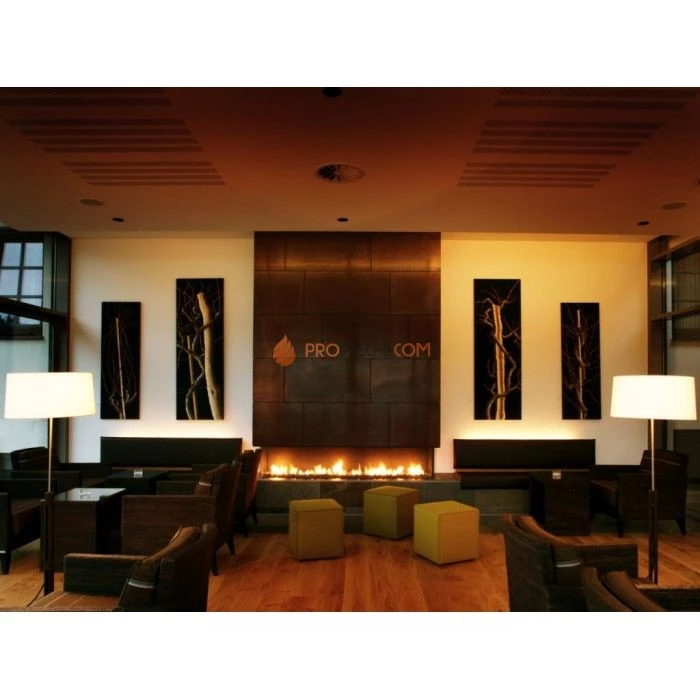 Газовая топка Vero Design Gala Трёхсторонний (800x400 мм) D130/200 мм, горелка Line burner