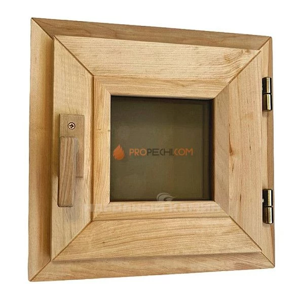 Окно для бани 30х30 стекло бронза, ольха