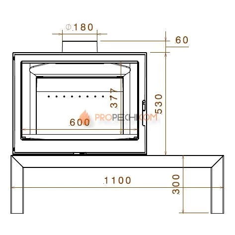 Печь-камин Liseo Castiron LCI 7 GF Table