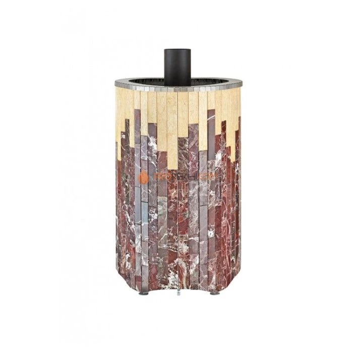 Дровяная печь для сауны Ферингер Макси До 30 м³ - Сильвия Оро + Россо Леванте - обрамление Металл