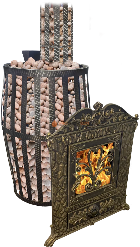 Банная чугунная печь Березка "Verona" 50 ЗК Сетка