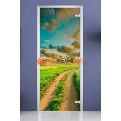 Стеклянная межкомнатная дверь DoorWood с фотопечатью Nature-01, 2000х800 мм