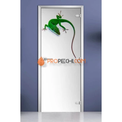 Стеклянная межкомнатная дверь DoorWood с фотопечатью Animals-07, 2000х700 мм