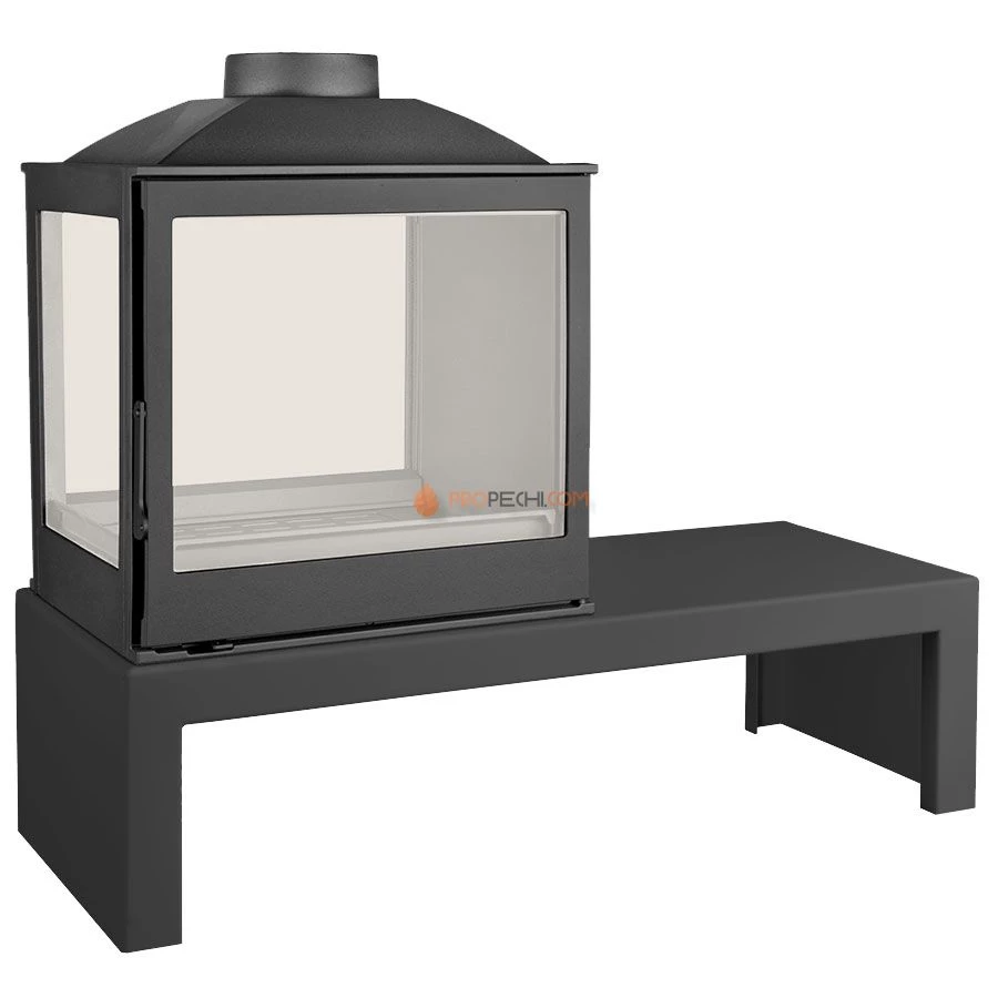 Печь-камин Liseo Castiron LCI 5 GDFs Table, двусторонняя, стекло слева