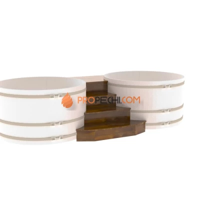 Подиум BentWood на 2 купели D 1,8 Рустик мореный