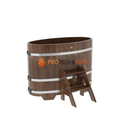 Купель BentWood овальная из сращенных ламелей мореной лиственницы 0,69х1,31