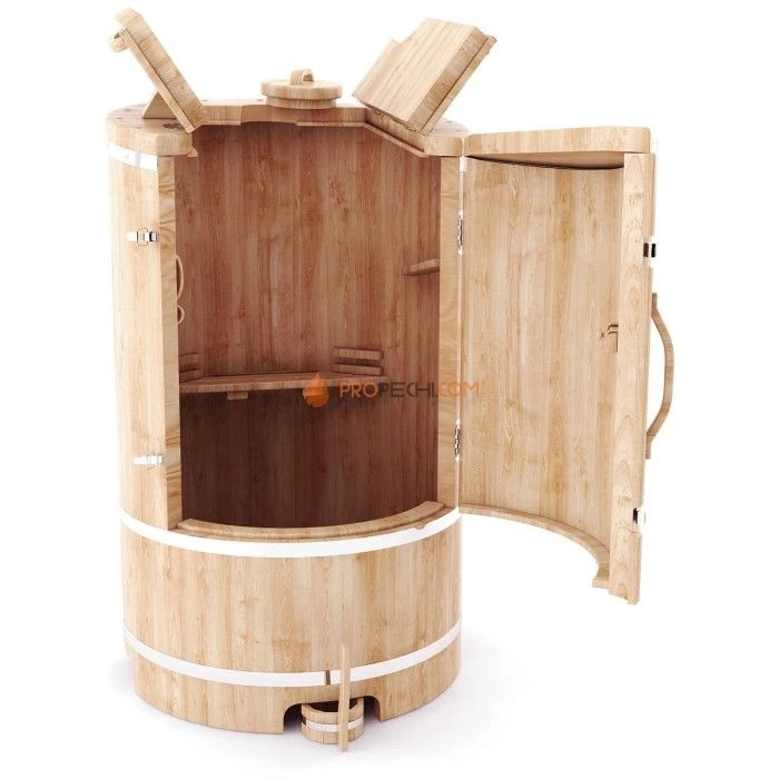 Кедровая бочка НКЗ круглая со скошенной крышкой