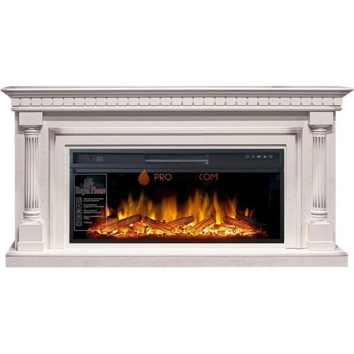 Каминокомплект Royal Flame Dallas - Слоновая кость с патиной (Ширина 1665 мм) с очагом Vision 42 LOG LED