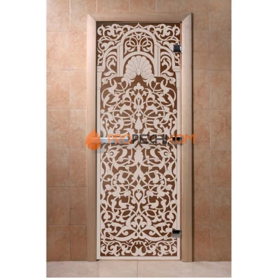 Дверь для бани DoorWood с рисунком Флоренция Бронза, 1900x800 мм