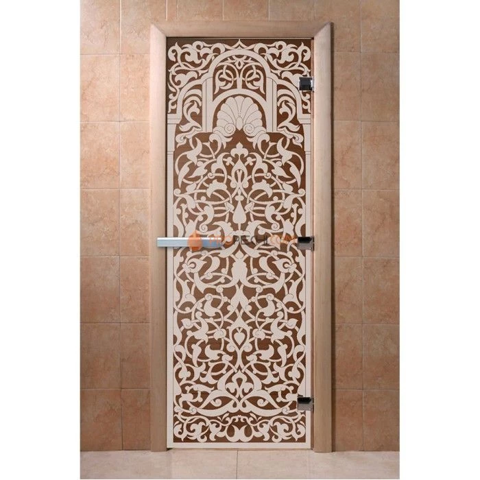 Дверь для бани DoorWood с рисунком Флоренция Бронза, 1900x800 мм