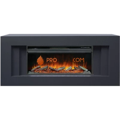 Каминокомплект Royal Flame Line 42 (Разборный) - Серый графит с Электрическим очагом Vision 42 LOG LED