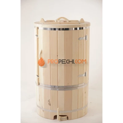 Фитобочка круглая НКЗ STANDARD из кедра, (ШИП-ПАЗ), диаметр 78 см, высота 130 см / 25 мм (КРЫШКА/ДНО 4см)