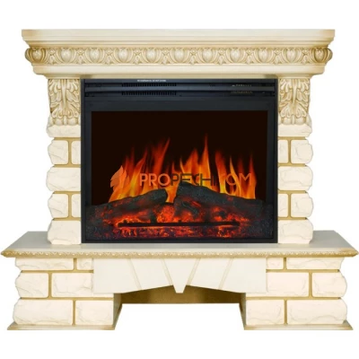 Каминокомплект Royal Flame Pierre Luxe LORD - Слоновая кость / Белый с очагом Jupiter FX New