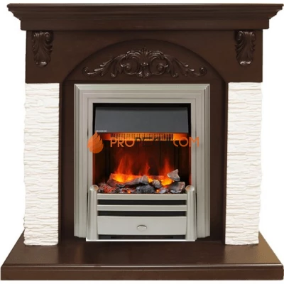 Каминокомплект Dimplex Bern Сланец мелкий белый / Темный дуб с очагом Chesford