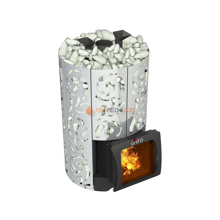 Дровяная печь для бани Grill’D Violet World Steel Short Window Max