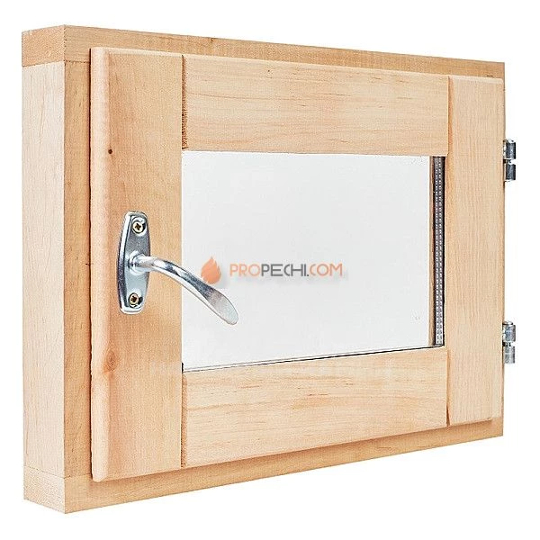 Форточка для бани Хозяин дачи 30х40 стеклопакет (ольха)