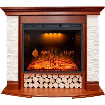 Каминокомплект Royal Flame Country - Орех/Сланец белый с Электрическим очагом Royal Flame Emerald 28