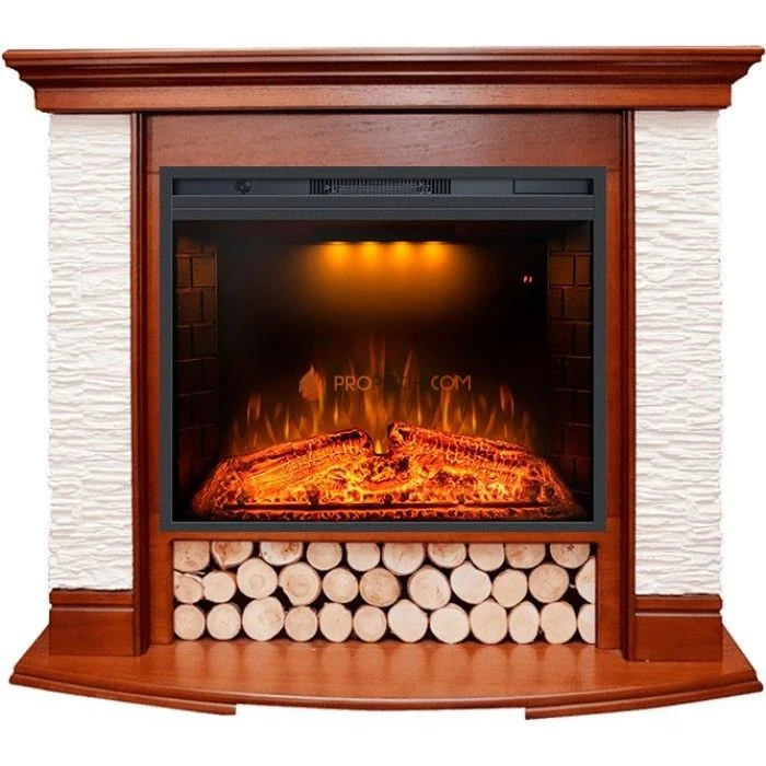 Каминокомплект Royal Flame Country - Орех/Сланец белый с Электрическим очагом Royal Flame Emerald 28
