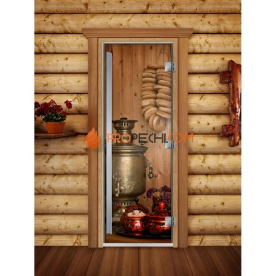 Дверь для бани DoorWood Престиж Фотопечать А076, 1900x700 мм