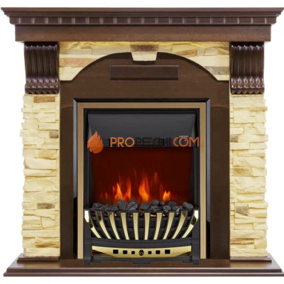 Каминокомплект Royal Flame Dublin - Темный дуб / Сланец с очагом Aspen Gold