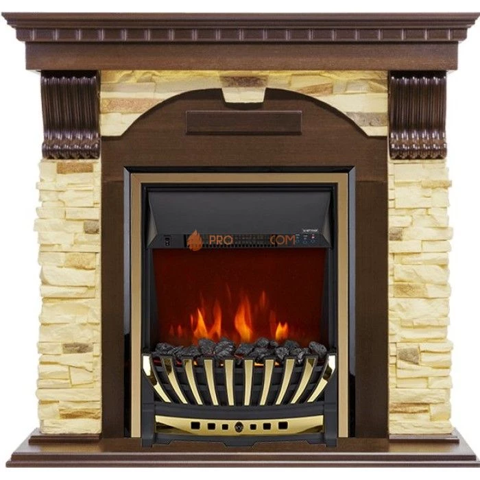 Каминокомплект Royal Flame Dublin - Темный дуб / Сланец с очагом Aspen Gold