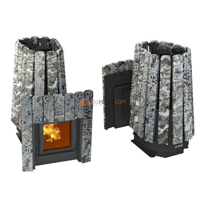 Дровяная банная печь Grill’D Cometa Vega 350 Window Max Stone (Серпентинит)