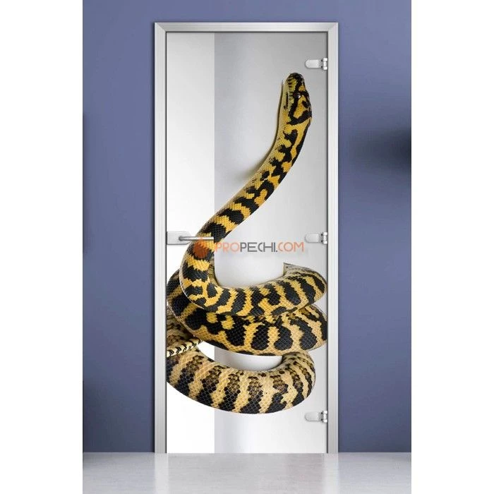 Стеклянная межкомнатная дверь DoorWood с фотопечатью Animals-04, 2000х800 мм