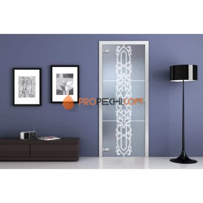 Стеклянная межкомнатная дверь DoorWood с рисунком MG-06 Матовая, 2000х700 мм