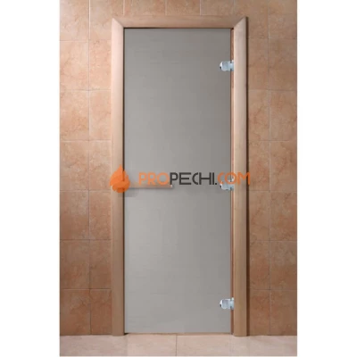 Дверь для бани DoorWood Теплое утро Сатин, 1800x800 мм