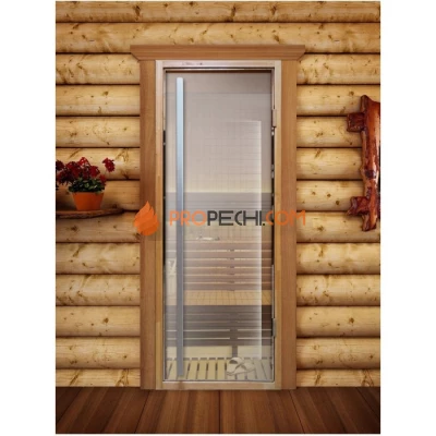 Дверь для бани DoorWood Престиж Flash Royal Прозрачная, 2000x800 мм
