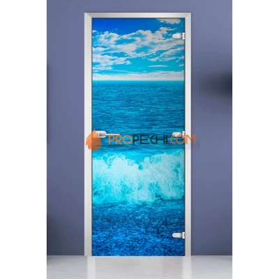 Стеклянная межкомнатная дверь DoorWood с фотопечатью Nature-14, 2000х600 мм