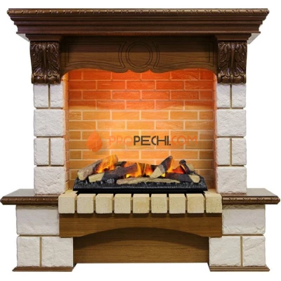 Каминокомплект Dimplex Pierre Luxe - Дуб / Шампань (Высота 1035мм) с очагом Cassette 600 LNH-INT (с дровами)