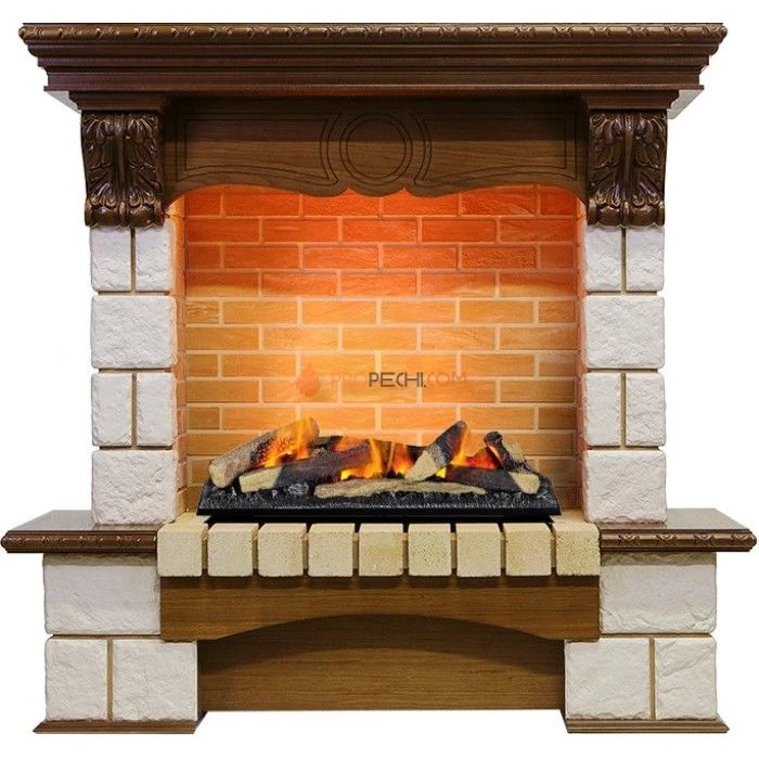 Каминокомплект Dimplex Pierre Luxe - Дуб / Шампань (Высота 1035мм) с очагом Cassette 600 LNH-INT (с дровами)