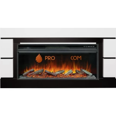 Каминокомплект Royal Flame Modern 42 - Белый с черным (Глубина 300 мм) с очагом Vision 42 LOG LED