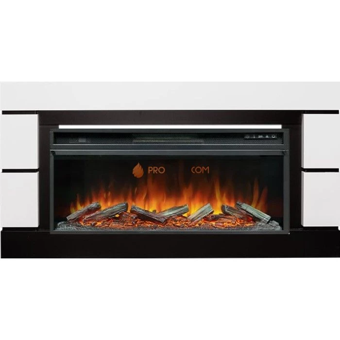 Каминокомплект Royal Flame Modern 42 - Белый с черным (Глубина 300 мм) с очагом Vision 42 LOG LED