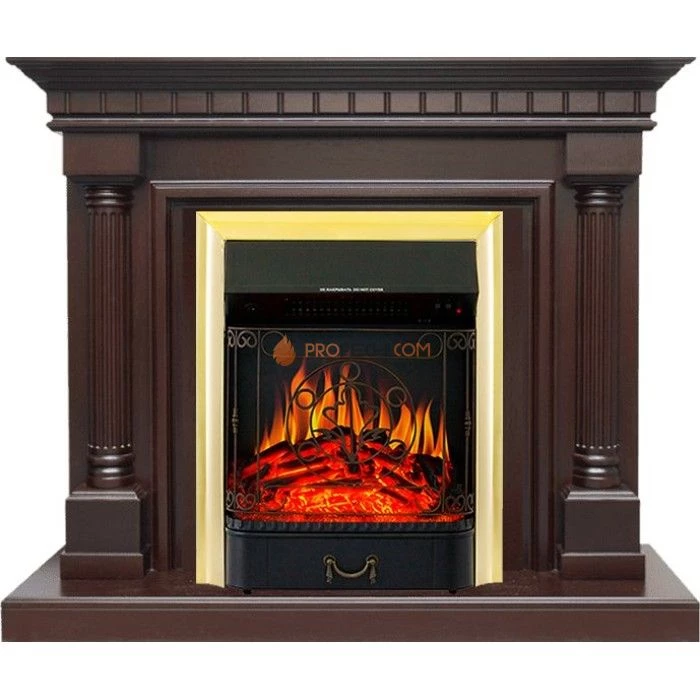 Каминокомплект Royal Flame Dallas - Темный дуб с очагом Majestic FX Brass