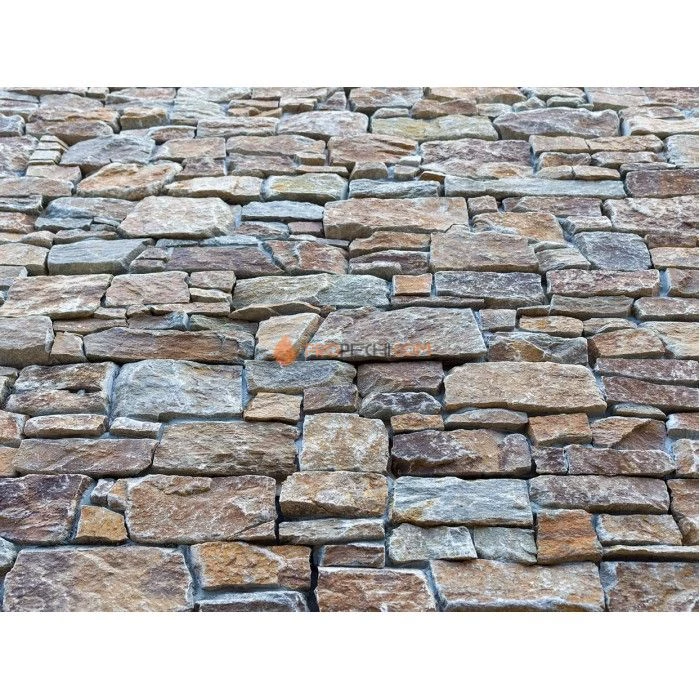 Панель из грубого камня Кварцит Мультиколор (550х200мм) упак. (4шт/0,44м2)