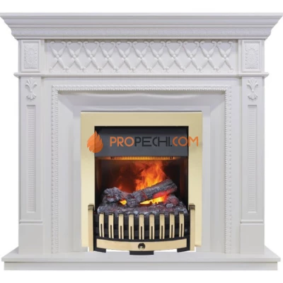 Каминокомплект Dimplex Alexandria - Белый дуб с очагом Danville Brass FB2