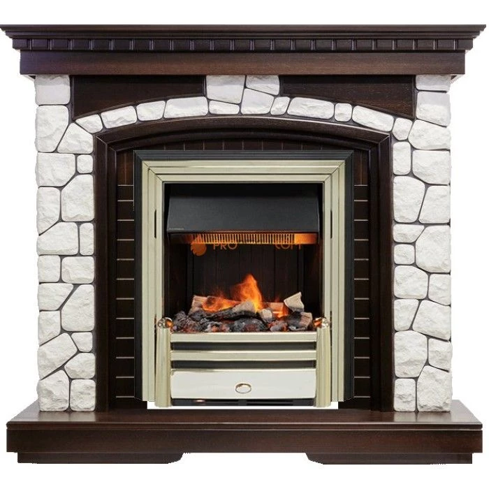 Каминокомплект Dimplex Glasgow - Темный дуб / Белый с очагом Cavendish