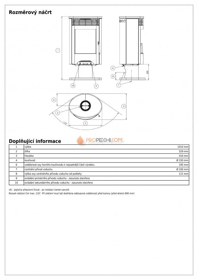 Печь-камин ABX Tartu 5 поворотный мокка крем