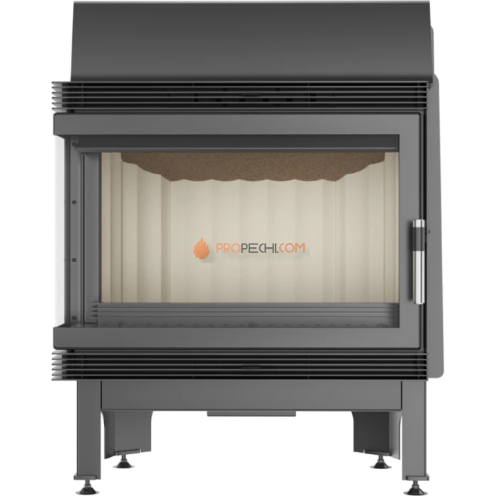 Каминная топка стальная Kratki Blanka 670/570/L/BS (угловое стекло слева) (12 кВт)