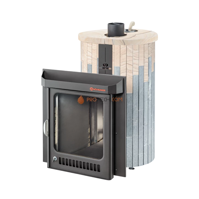 Дровяная печь для бани Ферингер Макси До 38 м³ - Талькохлорит + Окаменевшее дерево