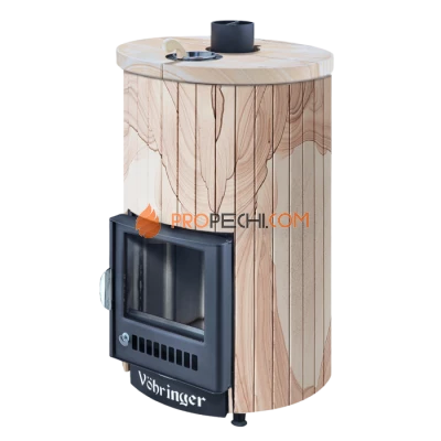 Дровяная печь для бани Ферингер Уют-25 до 25 м³ - Окаменевшее дерево перенесенный рисунок