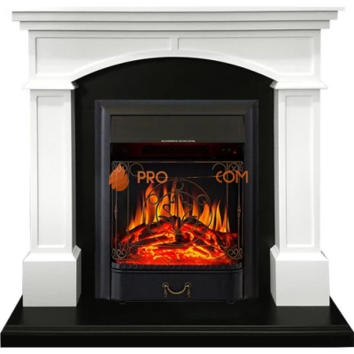 Каминокомплект Royal Flame Langford - Белый с черным с очагом Majestic FX Black