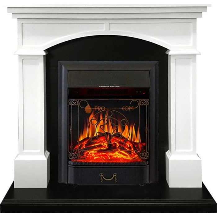 Каминокомплект Royal Flame Langford - Белый с черным с очагом Majestic FX Black